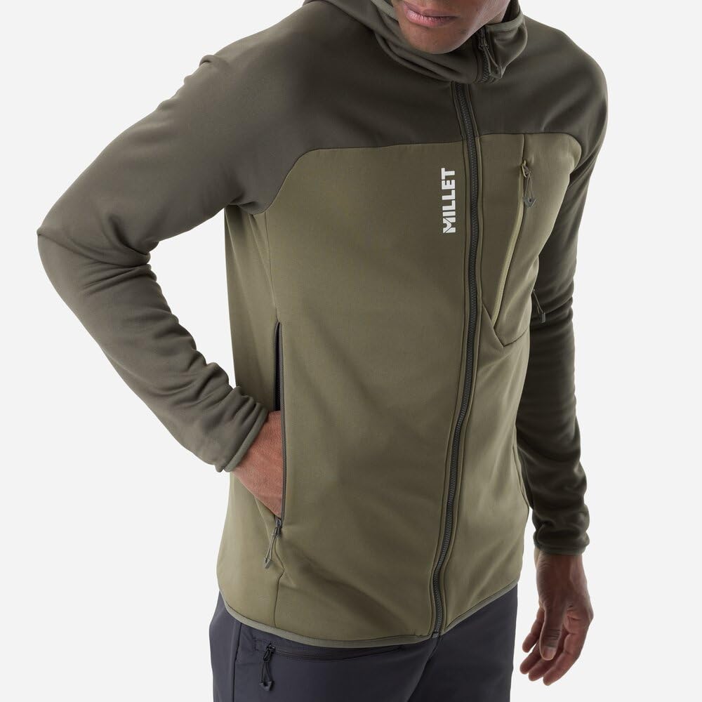 MILLET - Chaqueta polar de senderismo y esquí, Technostretch, capucha, Stretch y cálido, Seneca Fleece para hombre