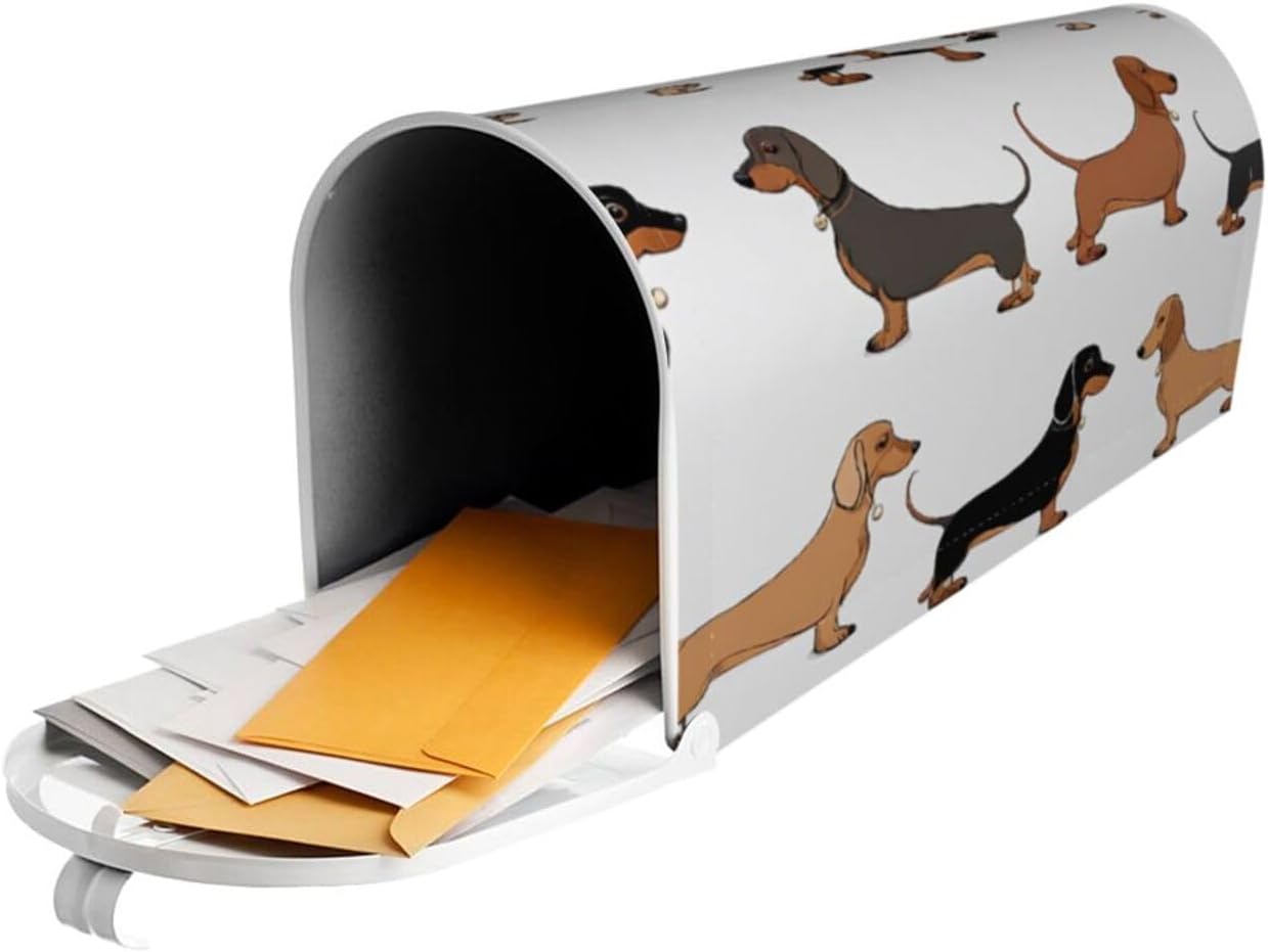 (Dachshund Weiner Pet Dogs) Waterproof Magnetic Mailbox Cover Stylish 21x18 in Mailbox Wrap for Outdoor Garden Yard Home Decor