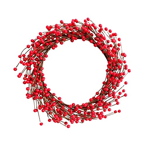 Generic Weihnachtskranz Simulation Beere Rattan Girlande Natürlicher Tannenzapfen Handgemachter Kranz Weihnachtstür- und Fensterdekoration Girlande Familie Hotelgeschäft Urlaub Party Dekoration KRA