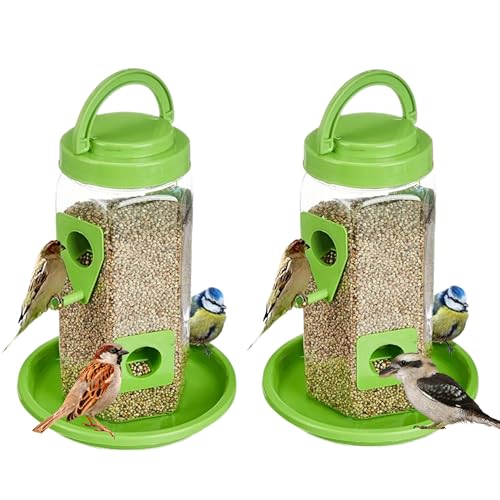 Image of 900g Seed Container Bird Feeder Tower | Hanging for Balcony, Window, Garden | Outdoor Plastic Bird Food Feeder Seed Container for Sparrows, Finches, Budgies (Pack of 01)