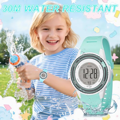 Image of Kids Digital Analog Watches for Girls Boys, 7 Color Lights Waterproof Cute Wristwatches for Kids with Alarm Stopwatch, Great Present for Girls Boys Ages 5-13