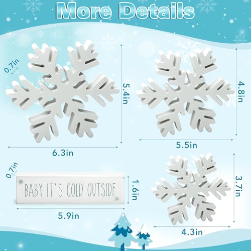 4-PCS-Wooden-Snowflake-Decor-Winter-Farmhouse-DecorWhite-Christmas-Decoration-Retro-Wood-Snowflakefor-Tiered-Tray-Decor-Centerpiece-Table-White 4 PCS Wooden Snowflake Decor Winter Farmhouse DecorWhite Christmas Decoration Retro Wood Snowflakefor Tiered Tray Decor Centerpiece Table White