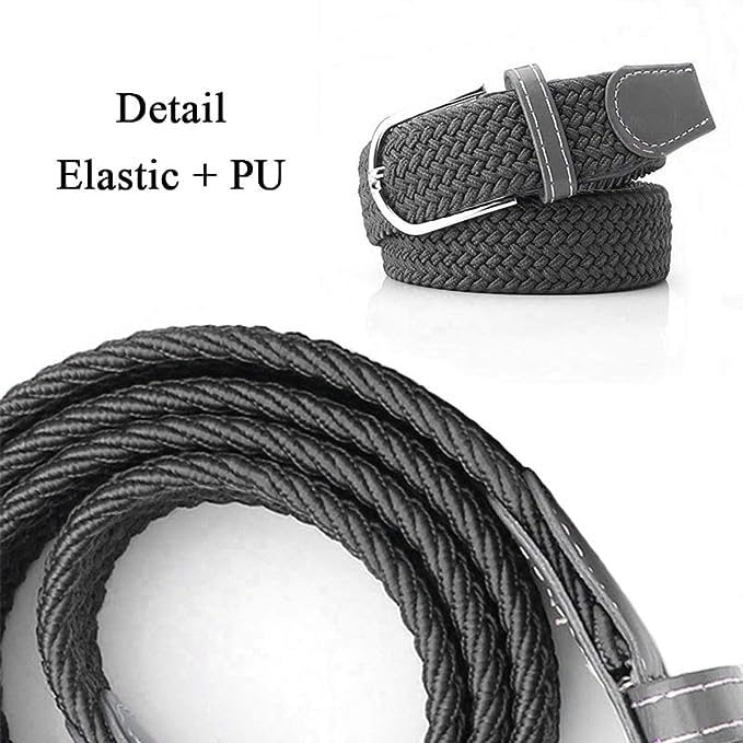 Image of Harcos Stretch Belt Men, Men's Woven Braided Web Belt for Golf Casual Pants Shirts Jeans