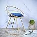 Żelazny stołek do makijażu, krzesło do jadalni, toaletka, oparcie, stołek barowy, do salonu, sypialni, kawiarni, restauracji, krzesło (kolor niebieski)