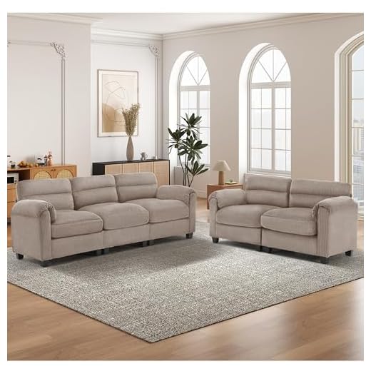 Stylish Corduroy Sofa Set for Living Room