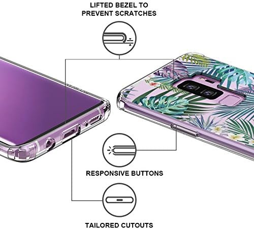Galaxy S9 Plus Case, Galaxy S9 Plus Case for Girls, MOSNOVO Tropical Palm Leaves Printed Transparent Clear Design Plastic Case with TPU Bumper Case Cover for Samsung Galaxy S9 Plus