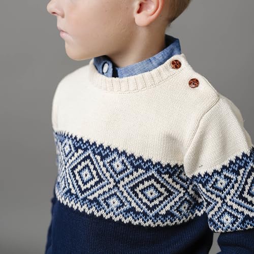 Image of Hope & Henry Boys' Long Sleeve Crew Neck Pullover Sweater