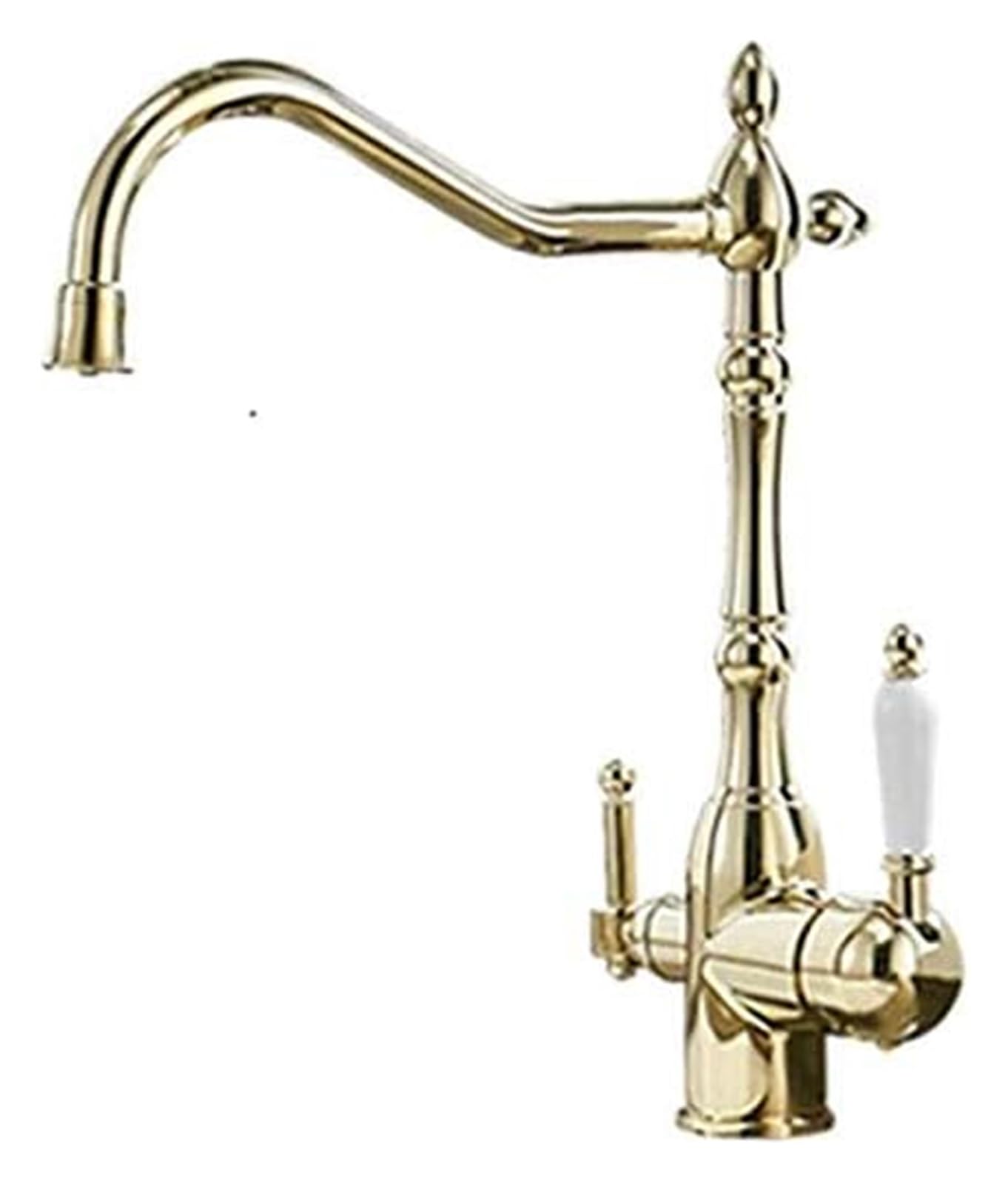 Robinet de cuisine avec bec pivotant 360° et double poignée de précision