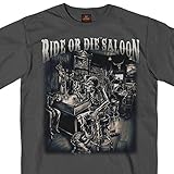 Hot Leathers Ride or Die Saloon 100% Cotton Double Sided Printed Biker T-Shirt
