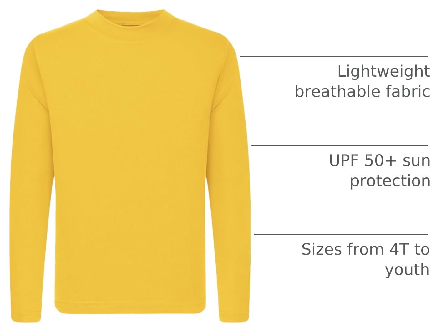 QBK 3T to Youth Neon Shirt Kids UPF 50+ Rash Guard Long Sleeve Athletic Tee