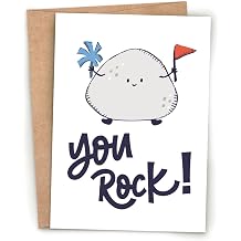 m&h invites You Rock Card Cute Punny Greeting Card for Appreciation, Encouragement, Congratulations or Thank You