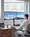 HUANUO Freestanding Dual Monitor Stand, 32 Inch Dual Monitor Mount for 2 Screens, Holds up to 19.8 lbs per Arm, Gaming Monitor Arm Riser with Tempered-Glass Base, Tilt, Swivel, Rotation, Black