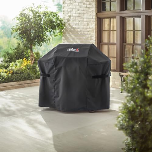 Weber Premium Grillabdeckhaube für Spirit & Spirit II 200er Modelle, atmungsaktiv UV- & wasserbeständig, mit Klettverschluss zum Befestigen, Grillcover, BBQ-Abdeckung - Schwarz (7182)
