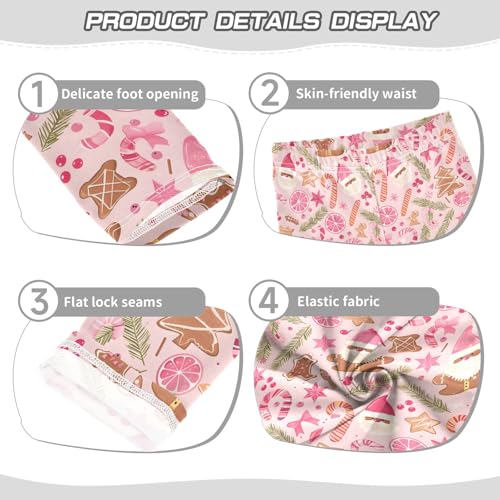 senya Girls Printed Leggings Yoga Pants Pink Coconut Christmas for Kids in 4t to 10 Years, 4T3
