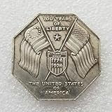  WKAIYUAN Artisanat Ancien Français Octogonal en Forme de pièce de Monnaie médaille commémorative en Laiton plaqué Argent Matériel-défaut