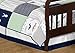 Navy Blue, Mint and Grey Woodsy Deer Boys Toddler Bedding 5 Piece Comforter Sheet Set