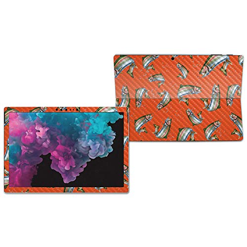 Image of MIGHTY SKINS MightySkins Carbon Fiber Skin for Microsoft Surface Pro 6 - Trout Collage | Protective, Durable Textured Carbon Fiber Finish | Easy to Apply, Remove, and Change Styles | Made in The USA