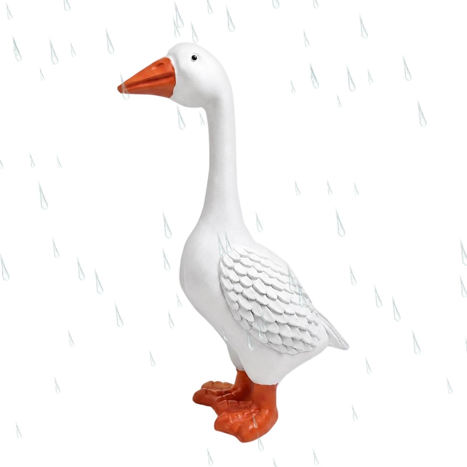 Statue d'oie en résine de 32 cm avec effet ciment pour déco