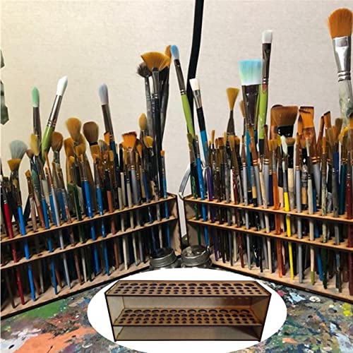 GAXLAKO Paintbrush Holder Stand 67 Paint Brushes, Desk Stand Organizer Holding Rack For Pens, Paint Brushes, Colored Pencils, Markers