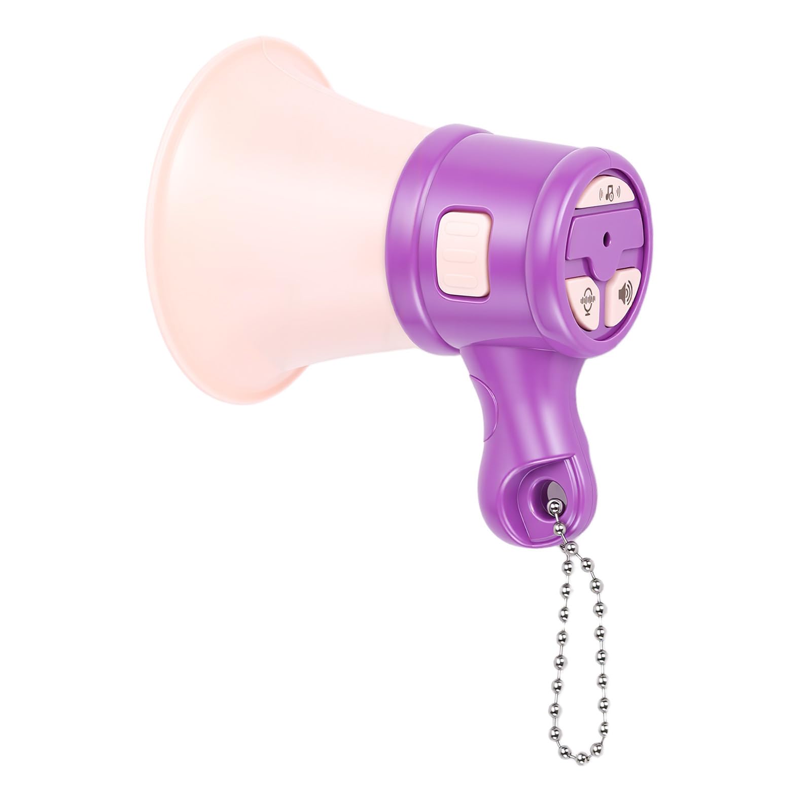 VELATEMOR Mini Megáfono con Grabación y Reproducción en Bucle, Altavoz Portátil de Mano para Eventos Al Aire, Escuela, Deportes, Venta - Incluye Batería y Cadena (Juguete)