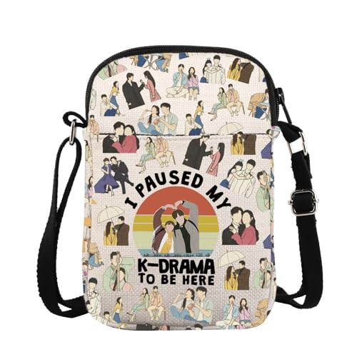 ZJXHPO K Drama Messenger Bag For Korean TV Show Fans I Paused My KDrama To Be Here K Drama Cross Body Bag Korean Lover Gift