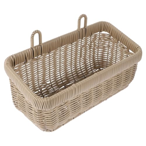 HOLIDYOYO Garlic Storage Basket Wall Hanging Kitchen Fruit Basket Rattan Hanging Storage Multi-functional Kitchen Accessory