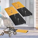 EffiQ-Rate 段差スロープ 100cm 高さ5cm対応 ゴム製 駐車場 車庫 玄関 店舗入口 工場用 段差解消スロープ 雨の日も滑りにくい 屋外用 耐久 耐候 置くだけ簡単 2本セット ロボット掃除機 車椅子 台車 車用