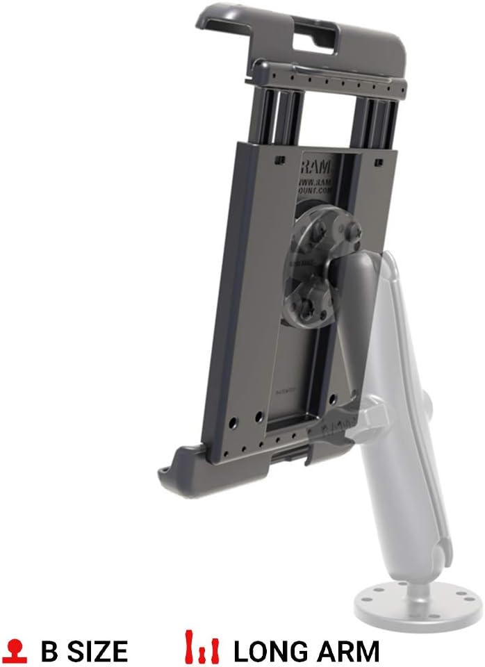 RAM MOUNTS Tab‑Tite Universal Tablet Mount Holder for 8″ Tablets, Secure Spring‑Loaded Cradle for iPad mini, Galaxy Tab & More with Cases RAM-HOL-TAB29U