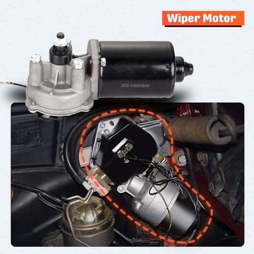 Image of cciyu Front Windshield Wiper Motor - 12V,4 Pins,1997-1999 for Dodge for Ram 1500,1997-1999 for Dodge for Ram 2500,1997-1999 for Dodge for Ram 3500-Replaces 55076549AC,620-00826,85-3000
