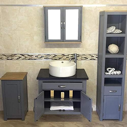 Grey Bathroom Wall Hung Vanity Unit Wash Stand Black Quartz Ceramic Basin 502GW (Bowl A)