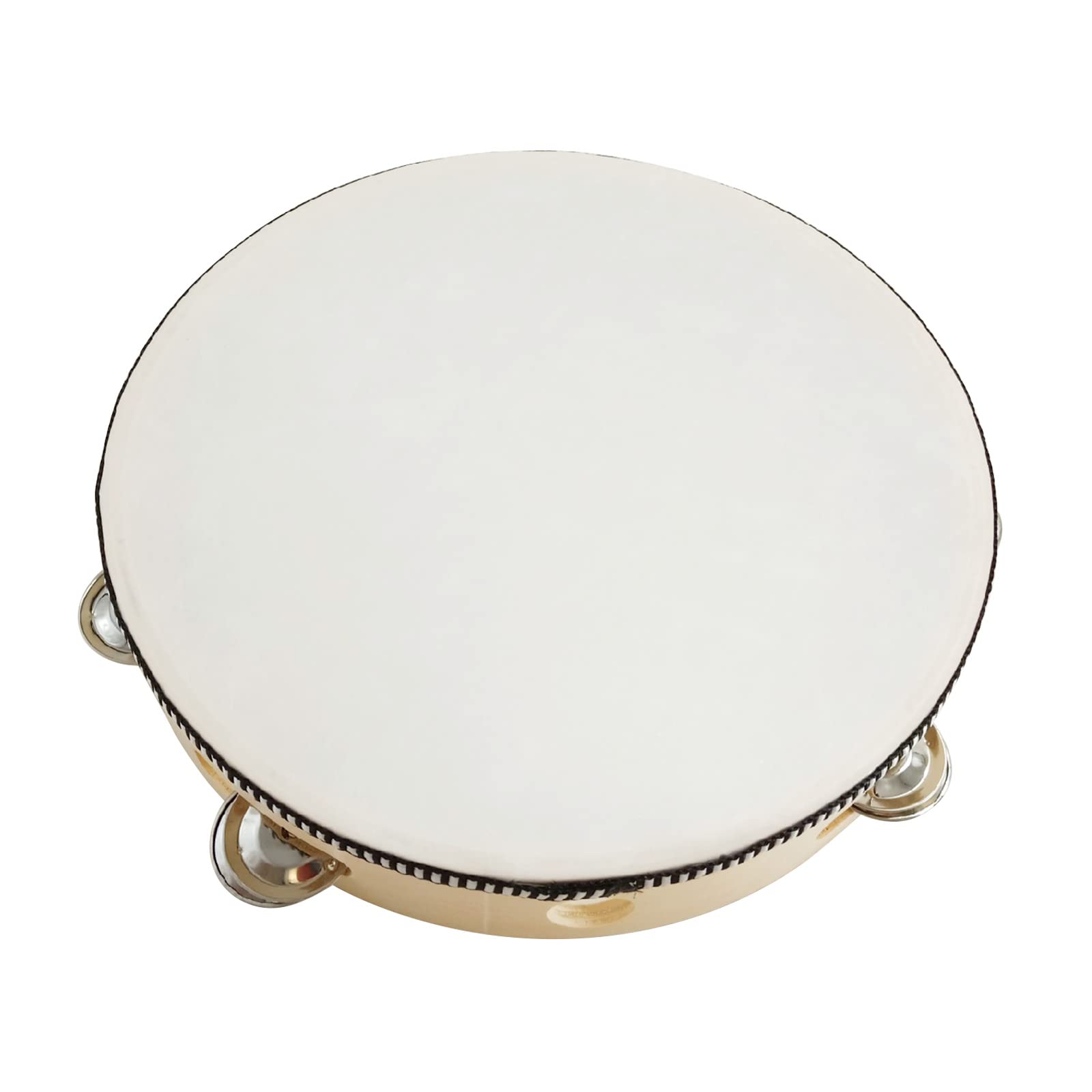 Tambourines Musical Instrument For Adults Wooden Hand Held Drum Bells Tamborine With Metal Percussion