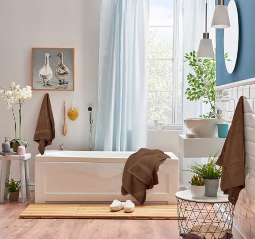 Image of Utopia Towels 8-Piece Premium Towel Set, 2 Bath Towels, 2 Hand Towels, and 4 Wash Cloths, 600 GSM 100% Ring Spun Cotton Highly Absorbent Towels for Bathroom, Gym, Hotel, and Spa (Brown)