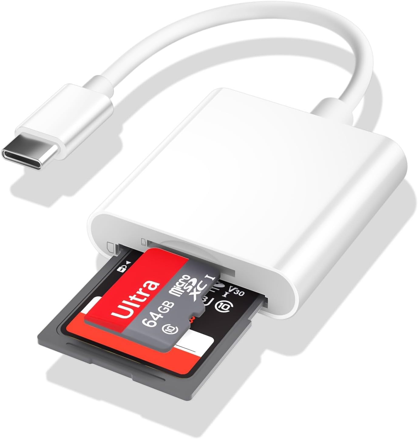 Lecteur de carte mémoire USB C de type C avec double micro SD et SD, haute vitesse et Plug and Play, adaptateur USB-C vers micro SD/SD pour iPhone 15 16/iPad/MacBook Pro/Air