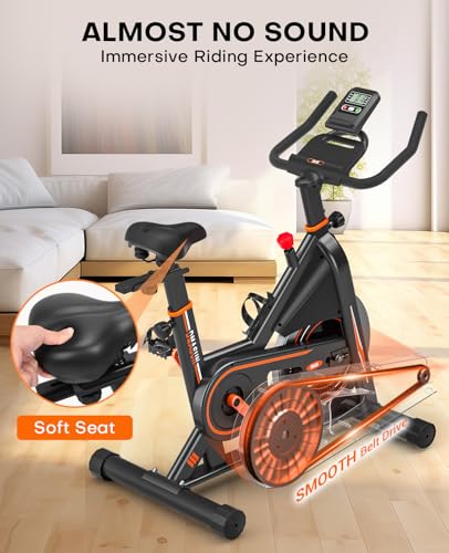 DMASUN Exercise Bike Gym Workout, PLUS Magnetic Stationary Bike with Heavier Flywheel, Silent Fitness Bike 100% Adjustable Resistance, Comfortable Seat, Indoor Cycling Bike for Home Training Cardio - Image 5