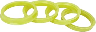 4 anillos de plástico de 66,6 mm a 57,1 mm, color amarillo, material duradero