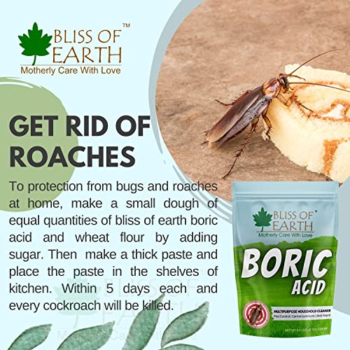 Image of Bliss of Earth Boric Acid Powder Multipurpose kill Cockroach & Ants, Rice Preservative, Powder 2x226GM