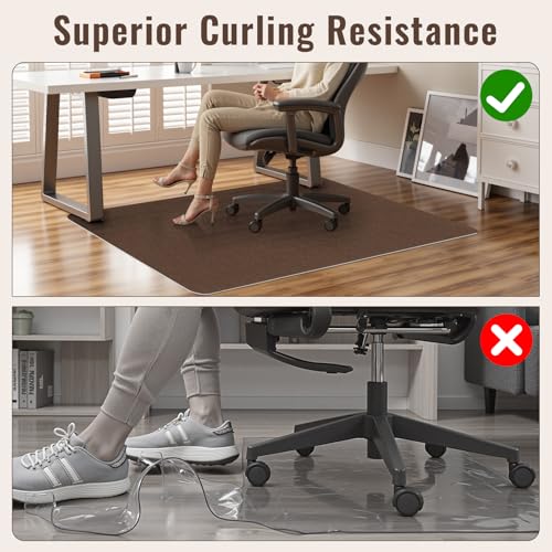 Image of Sycoodeal Office Chair Mat for Hardwood Floor,Slip Resistant Floor Mat | Floor Mat for Office Computer Gaming Chair,Heavy Duty Floor Protector for Rolling Chairs,Easy to Clean,Coffee(40 inchx55 inch)