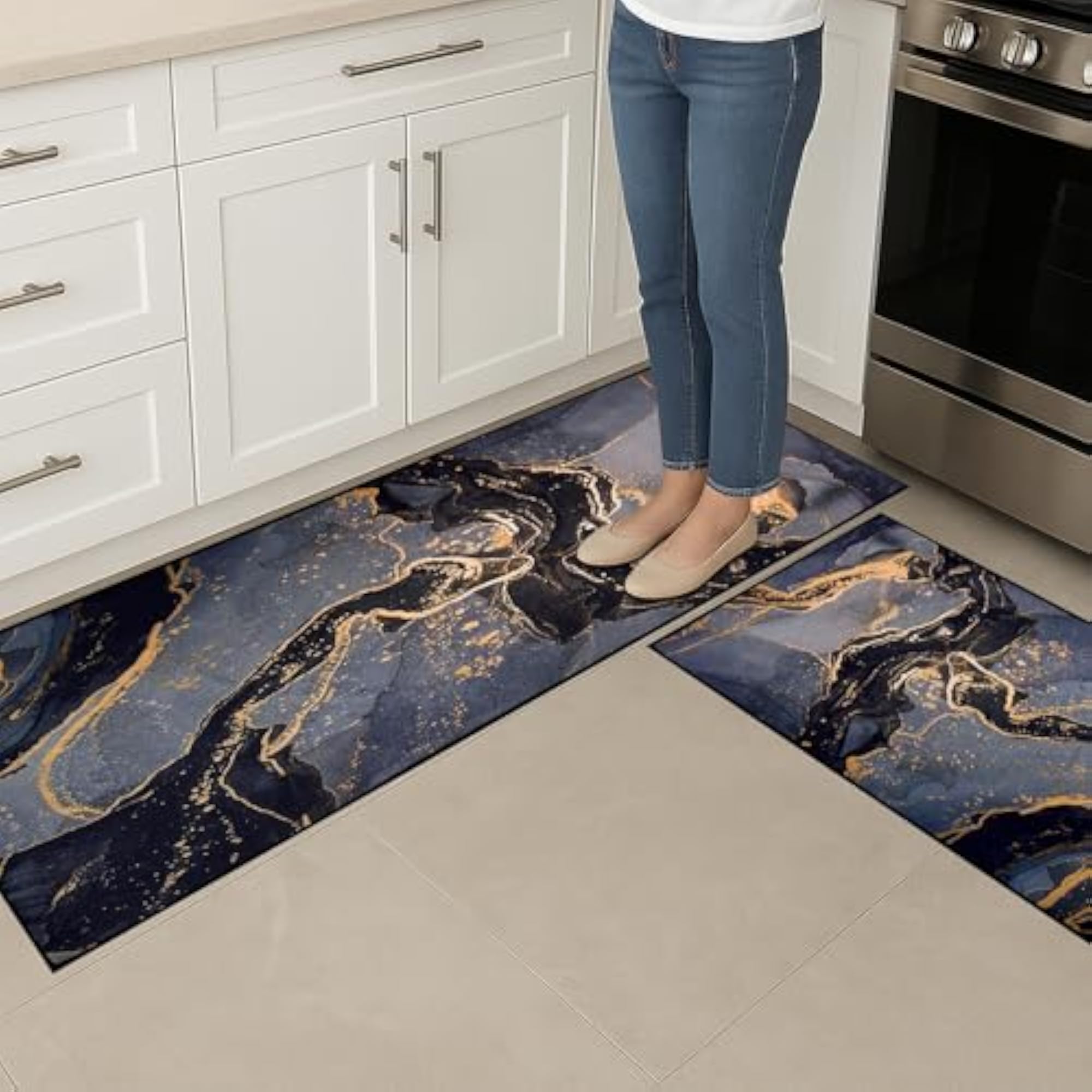 Anti-Fatigue Kitchen Rug Set, Cushioned Non-Skid Mats
