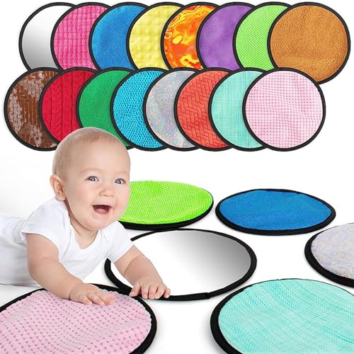 Carreaux sensoriels tapis texturés enfants antidérapants : 16 dalles d'activité