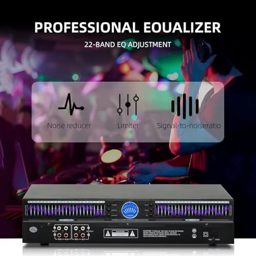 Ecualizador gráfico Hi-Fi de 22 bandas, ecualizador digital con reducción automática inteligente de ruido, 10 modos preestablecidos, para estudio de grabación y uso doméstico miniatura 2