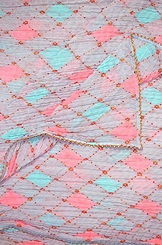 Chandrakala Crushed Dupatta for Women, Shawl Scarf Wrap Chunni (D246-P)4