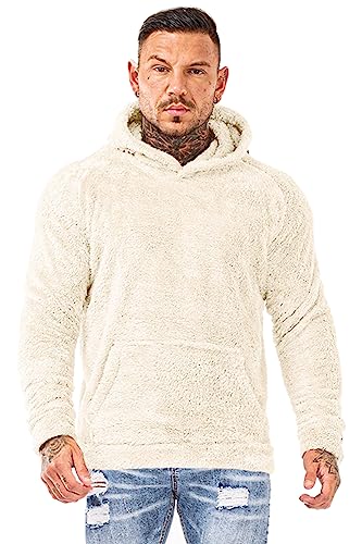 Image of GINGTTO Men's Fuzzy Sherpa Sweatshirt Fashion Pullover Fleece Hoodies
