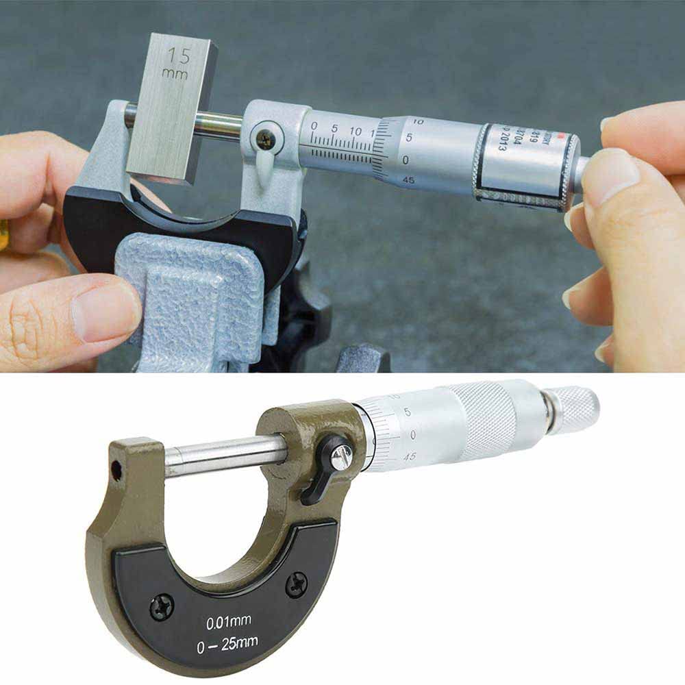 Vetrineinrete® Micrometro calibro per misurazione di precisione 0-25 mm per misurare il diametro interno e spessore esterno metro G12