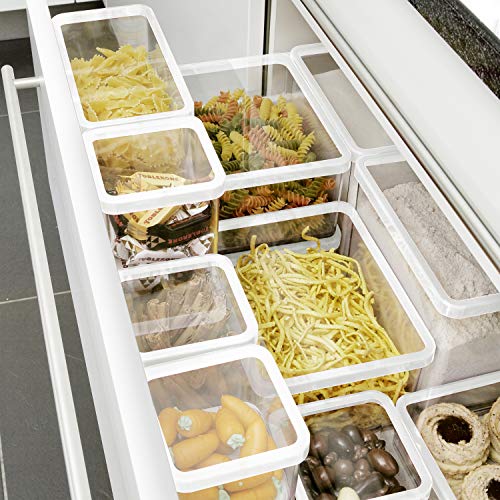 Rotho Loft quadratische Vorratsdose 0,5l mit Deckel und Dichtung, Kunststoff (SAN) BPA-frei, transparent/weiss, 0,5l (10… - Image 6