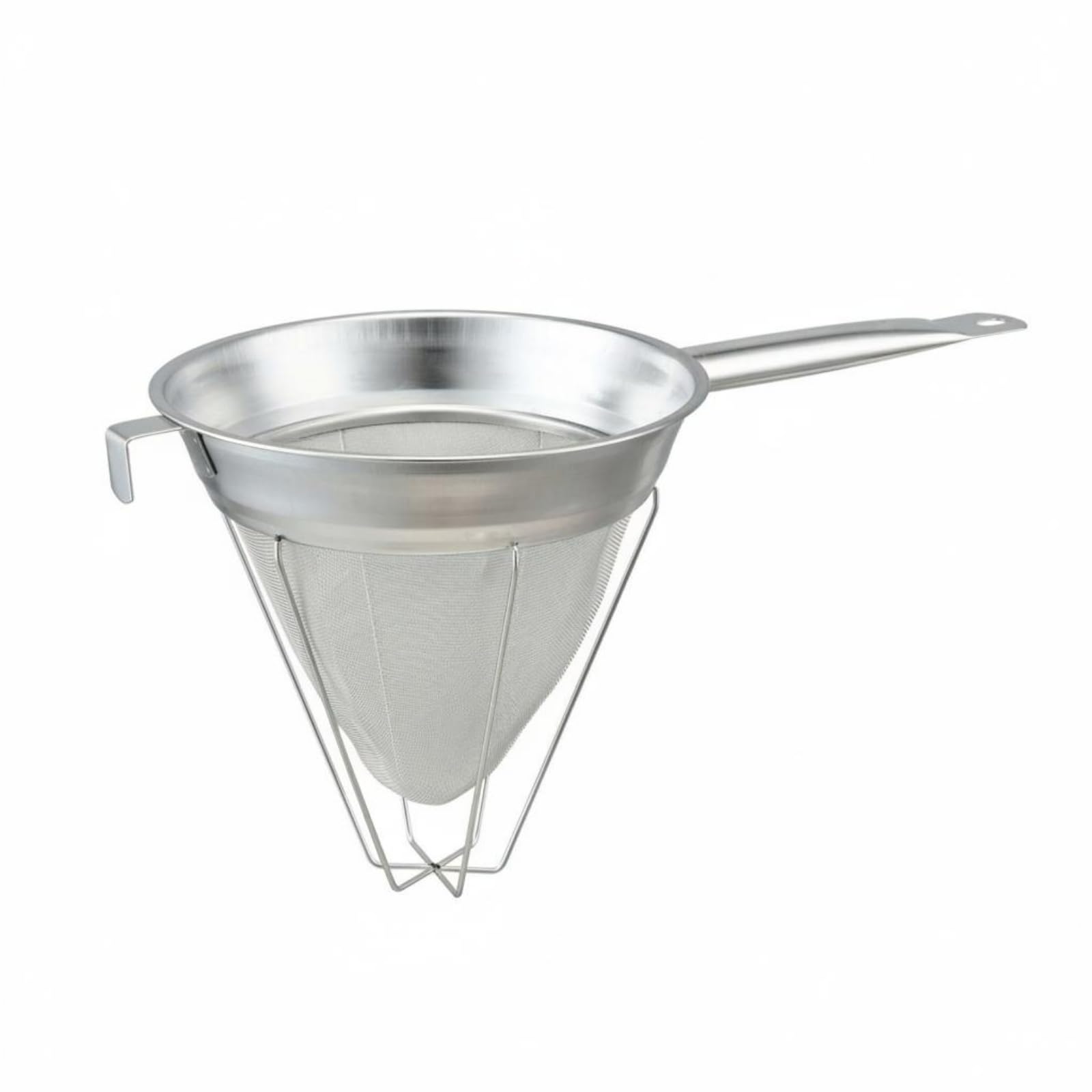Embudo de Acero Inoxidable con Filtro de Malla y Colador Integrado Borde Suaves y Asa Larga Fácil de Manejar y Lavar Excelente para Filtrar Aceites y, Colador De 10 Pulgadas Con Soporte