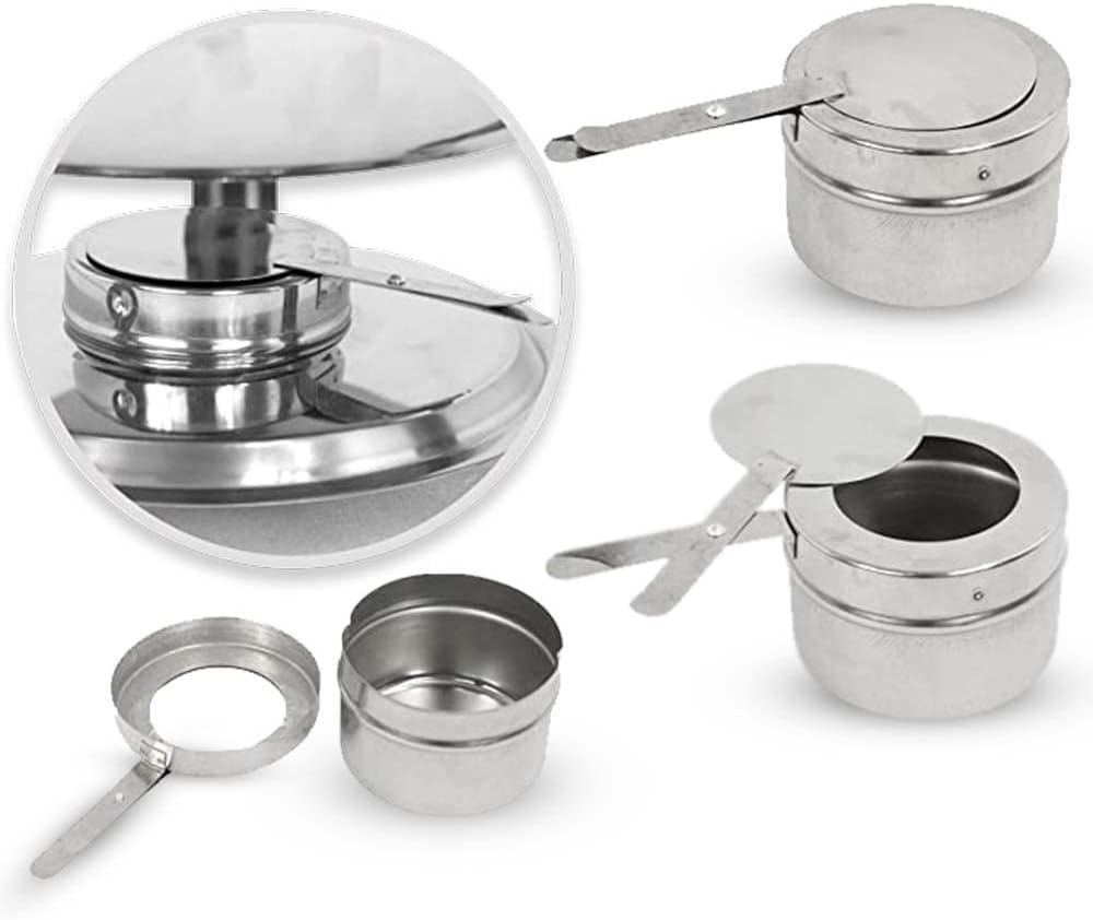 Lid 4.5 Litre Cibo Scaldabagno Catering, Acciaio Inossidabile Rotondo Buffet Chafing Piatto Vetro, Chafing Dish Catering Buffet Warmer Set, per feste, buffer e scaldavivande con coperchio set