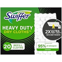 Swiffer Sweeper Heavy Duty Dry Multi-Surface Cloth Refills for Floor Sweeping and Cleaning, 20 count (2 Pack)