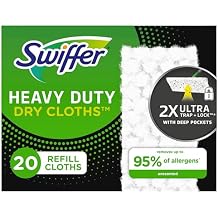 Swiffer Sweeper Heavy Duty Dry Multi-Surface Cloth Refills for Floor Sweeping and Cleaning, 20 count 2 Pack