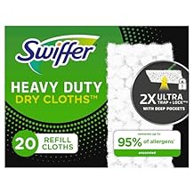 Swiffer Sweeper Heavy Duty Dry Multi-Surface Cloth Refills for Floor Sweeping and Cleaning, 20 count 2 Pack