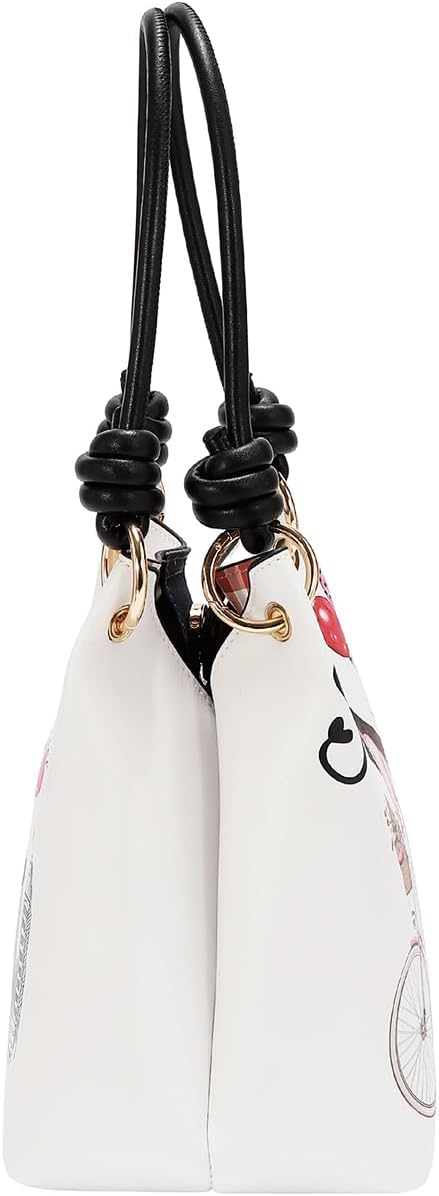 Nicole Lee Nikky Sweet Girl Bag 2 Pc Shoulder Bag, Structured, Smooth Leather, Magnetic Clasp, Adjustable Strap, (SWEET GIRL